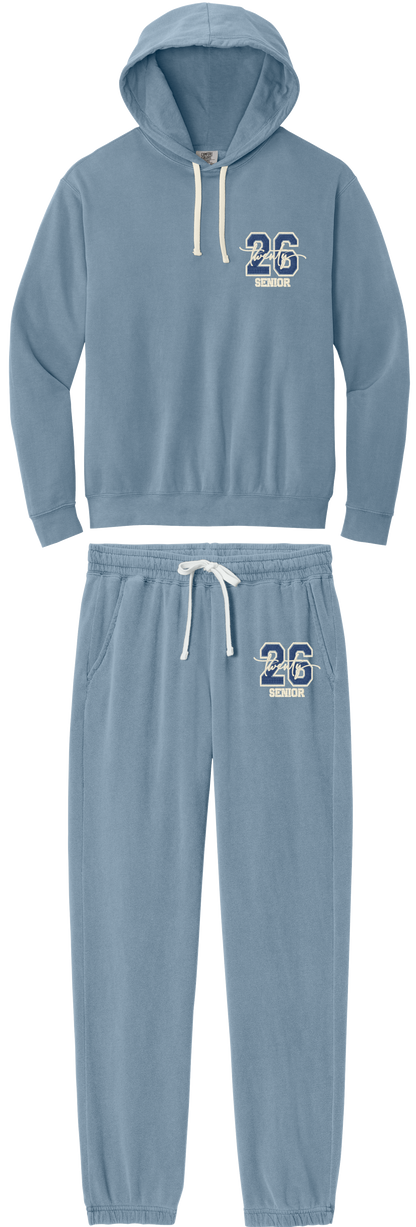 Senior 2026 Embroidery Comfort Color Hoodie and Sweatpant Set