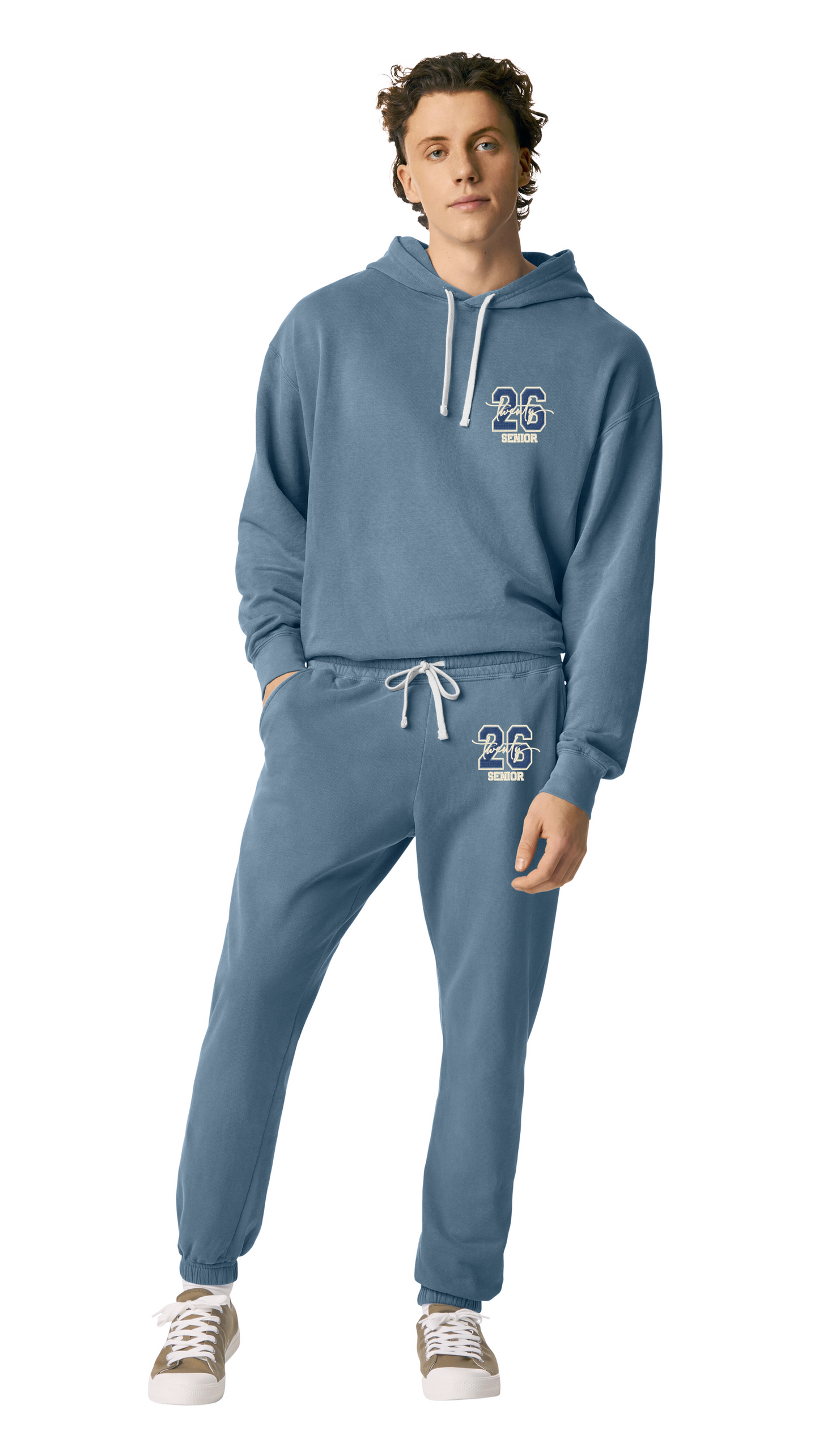 Senior 2026 Embroidery Comfort Color Hoodie and Sweatpant Set